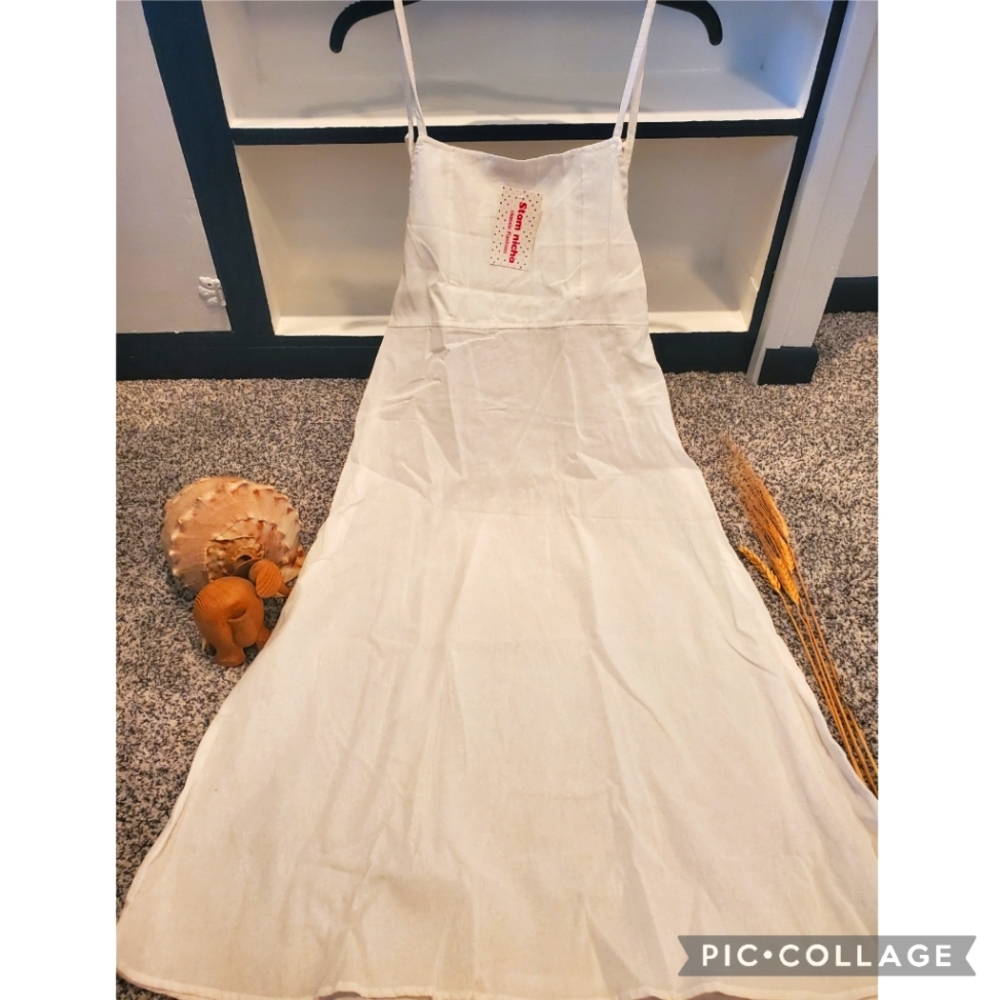 BACKLESS MIDI DRESS